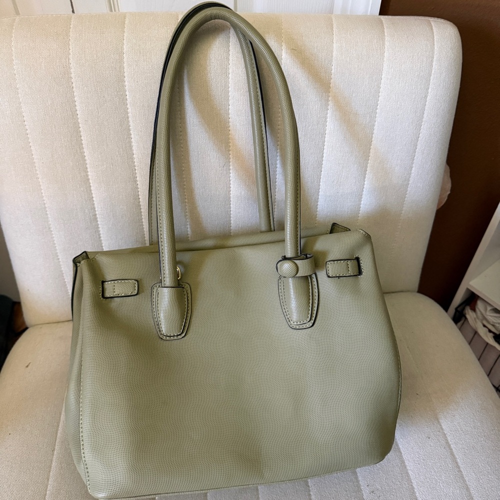 Sage Green Handbag Purse with Removable Crossbody Strap